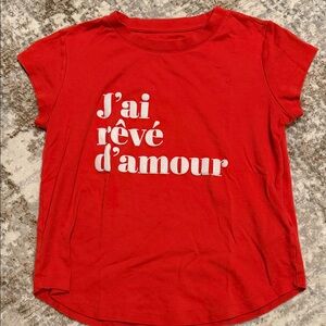 Red Kids Shirt with French Print